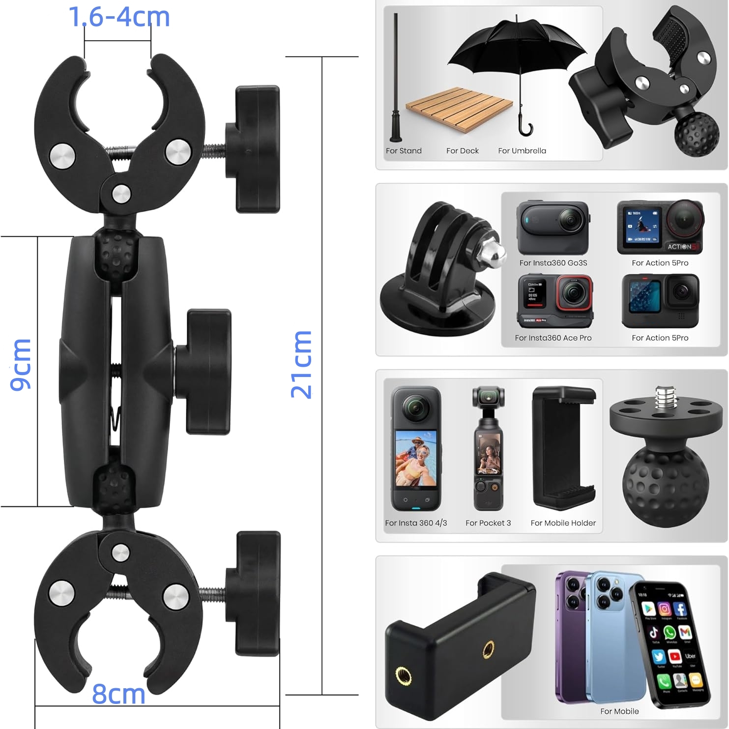 ตัวหนีบกล้องแบบหนีบสองชั้น Sup - Runcam Camera บทวิจารณ์และราคา